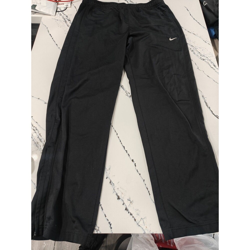 Y2K NIKE The Athletic Department Mens Sz M Black Sweatpant Track Zipper Ankle